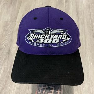 Vintage 2000 Black & Purple Brickyard 400 Adjustable Baseball Cap Hat